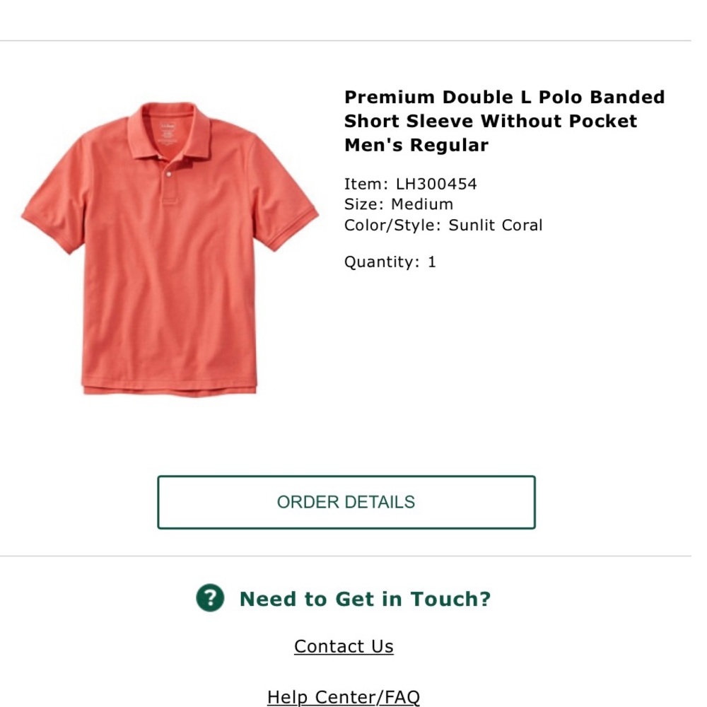L.L. Bean $45 Brick Red Polo “SUNLIT CORAL” NWOT Men's size Medium - Picture 6 of 6